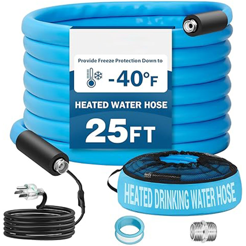 NSF61 NSF372 25FT RV Water Hose with Storage Bag, 5/8'' Premium Drinking Water Hose Leak Free, No Kink and Flexible Garden Hose for RV, Camper, Truck, Car - Blue