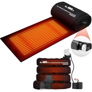 20FT Heated RV Sewer Hose Sleeve, Avoid Freezing at -45°F with Energy Saving Thermostat, Insulated Waterproof Heated Cover for RV Sewer Hose (Not Included), RV Winter Accessories for RV Camper