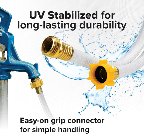 NSF61 25Ft Water Hose - RV Drinking Water Hose Contains No Lead, No BPA & No Phthalate - Features Diamond-Hatch Reinforced PVC Design - 5/8” Inside Diameter