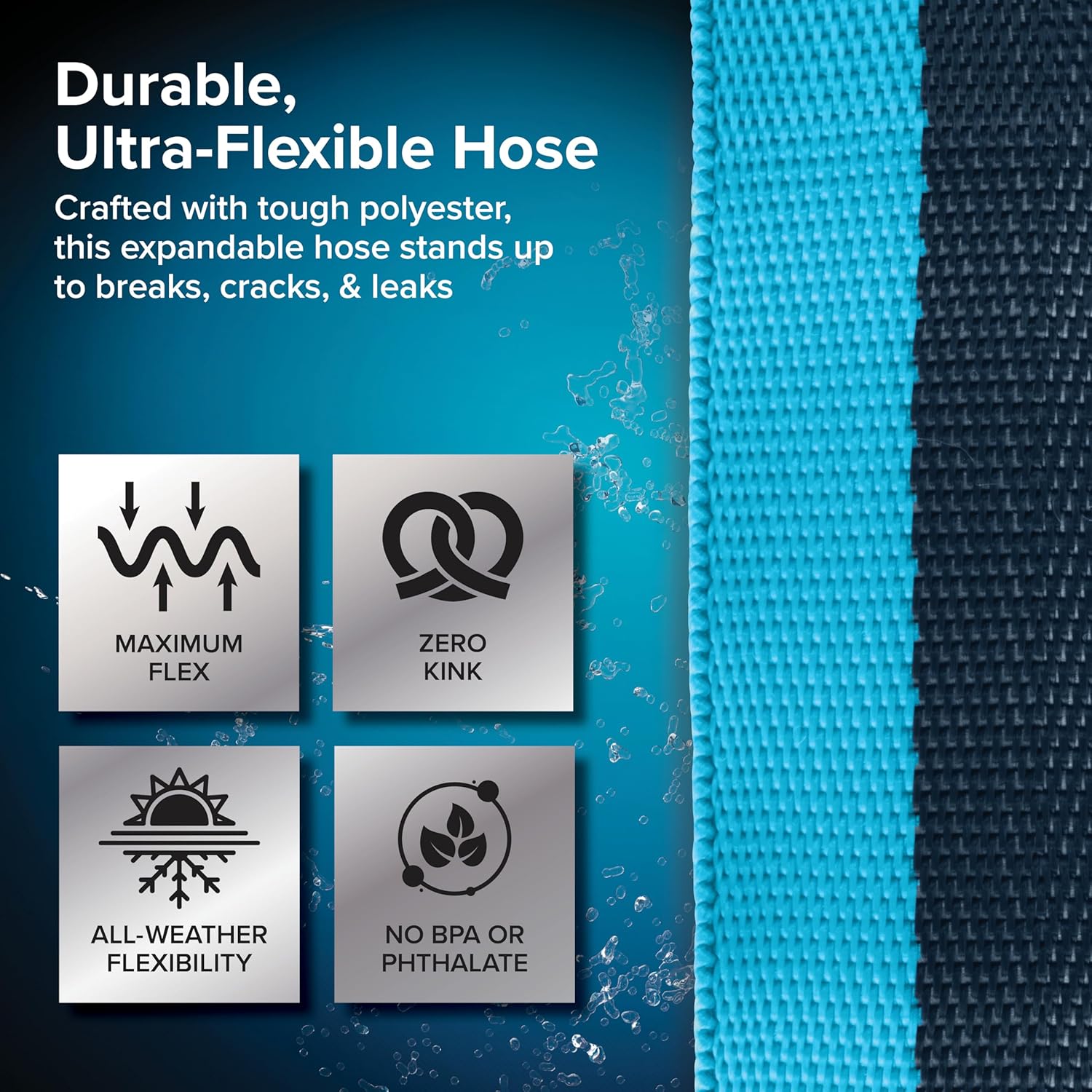 NSF61-25ft Drinking Water Hose - RV Drinking Water Hose Reinforced with Fabric & Ultra Lightweight - Contains No Lead, No BPA & No Phthalate - Abrasion Resistant 
