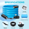 NSF61 NSF372 25FT RV Water Hose with Storage Bag, 5/8'' Premium Drinking Water Hose Leak Free, No Kink and Flexible Garden Hose for RV, Camper, Truck, Car - Blue